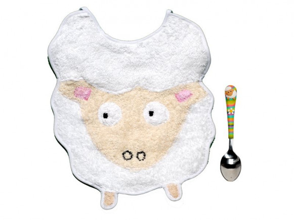 Bib and spoon Sheep by Petit Appetit