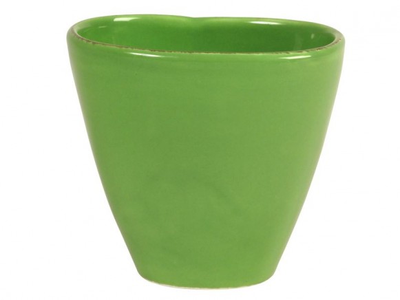 Oval tea cup in naughty green by RICE