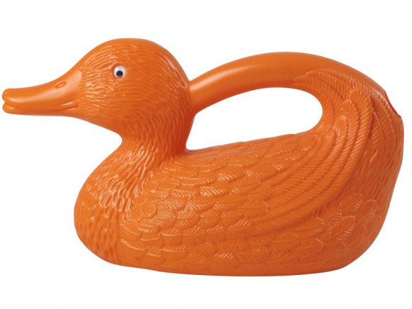 Duck shaped watering can in orange by RICE Denmark