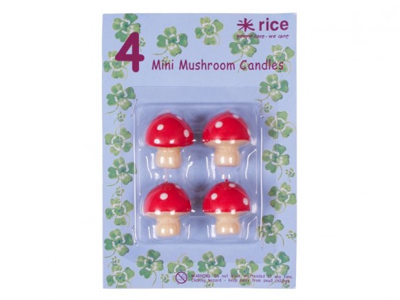 Mini mushroom candles by RICE Denmark