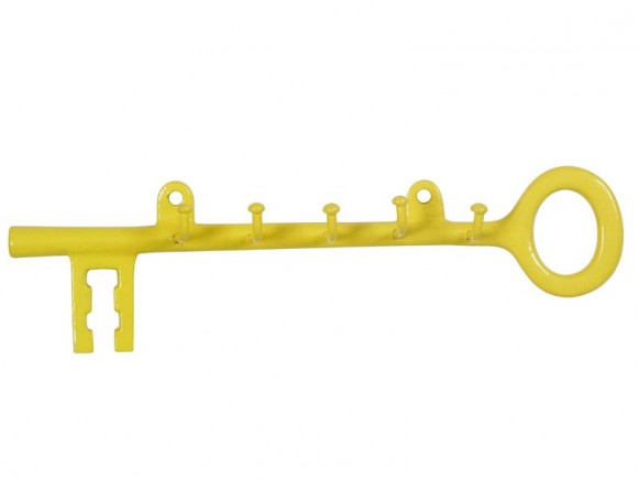 Metal key holder for 5 keys in yellow by RICE Denmark