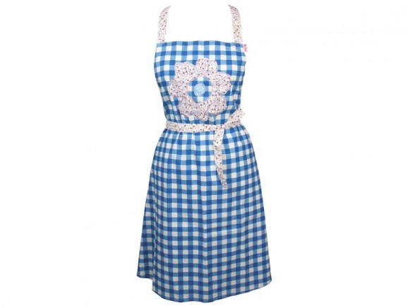 Adults blue checked apron by RICE