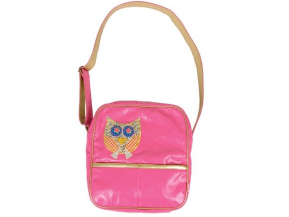Pink biker bag with owl application by RICE