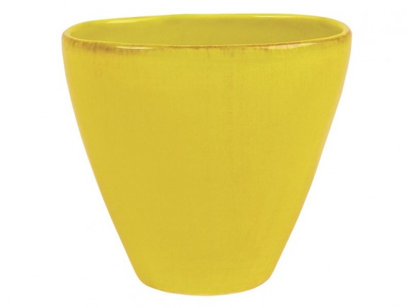 Oval tea cup in yellow by RICE