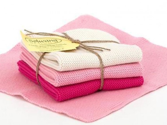 Dish cloth in creme and pink colours by Solwang