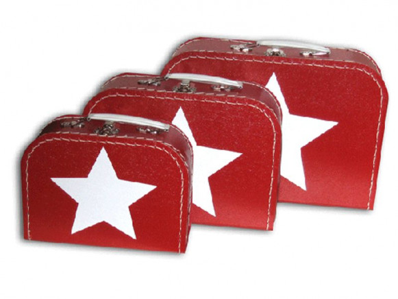 Suitcases in red with star by TOYS & Company