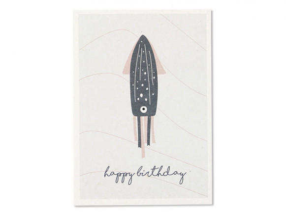 Ava & Yves Postcard OCTOPUS "Happy Birthday"