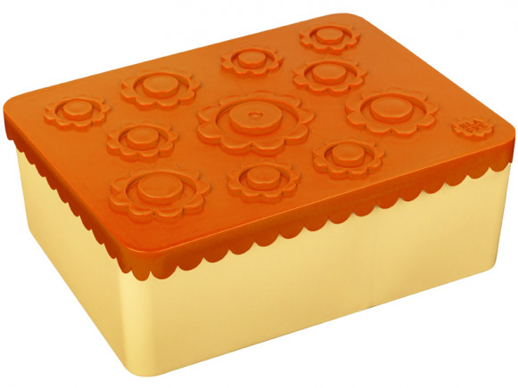 Blafre Lunch Box FLOWERS light yellow / orange