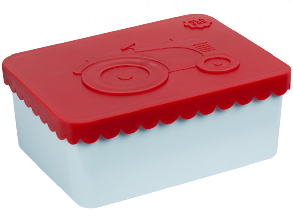 Blafre lunchbox tractor red-light blue small