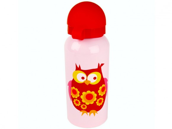 Pink drinking bottle with owl by Blafre