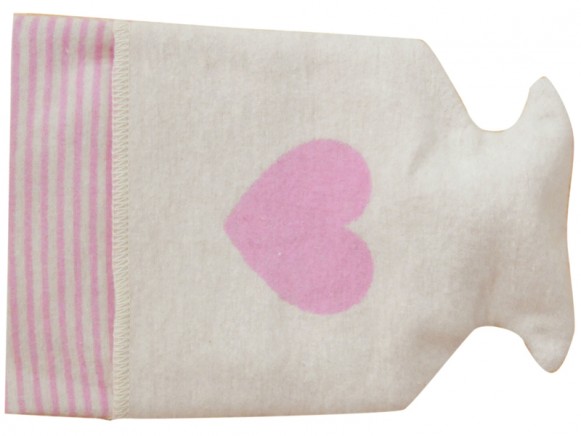 Hot-water bottle with pink heart by Fussenegger