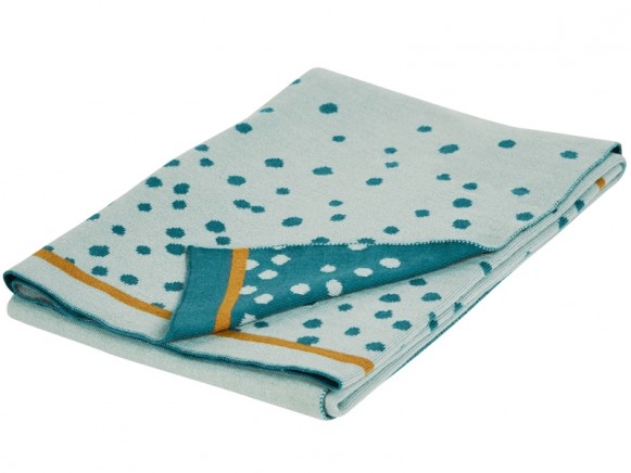 Done by Deer Knitted blanket DOTS blue