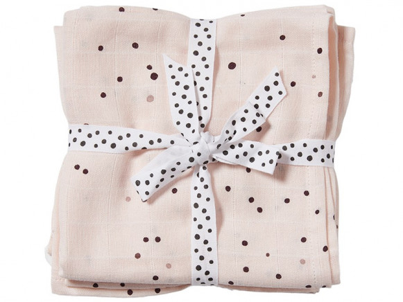 Done by Deer Burp and Swaddle Cloth 2-pack DREAMY DOTS powder