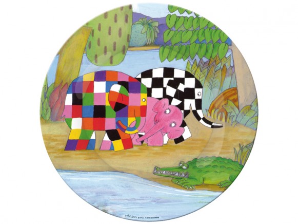 Kids plate with Elmer and his friends by Petit Jour