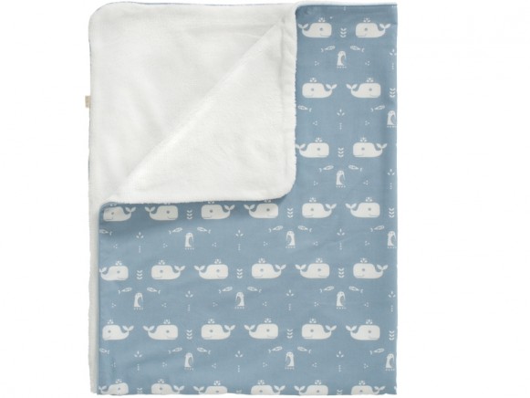 Fresk Baby Blanket WHALE blue small