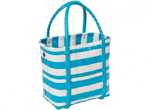 Shopper "Berlin" in light blue and white by Handed By