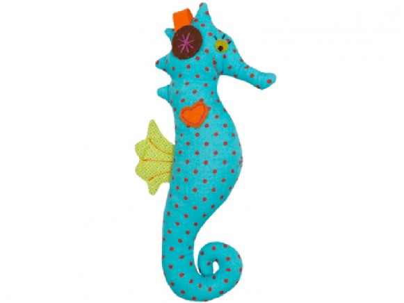Hickups rattle seahorse blue
