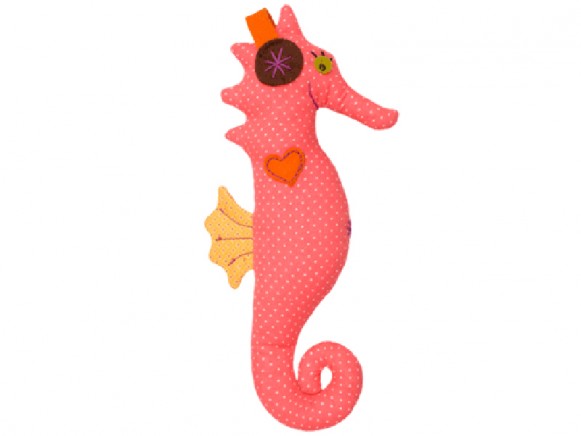 Hickups rattle seahorse pink