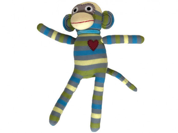 Hickups sock monkey grey/blue/green