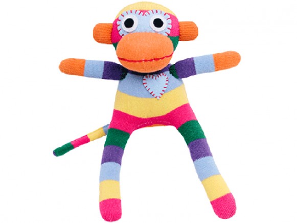 Hickups sock monkey mini rainbow