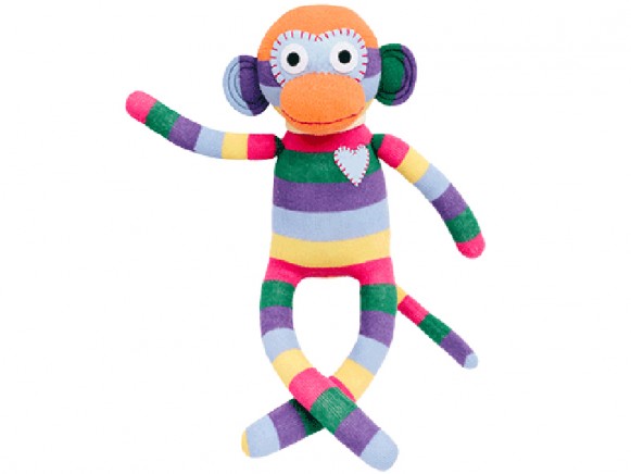 Hickups sock monkey rainbow m