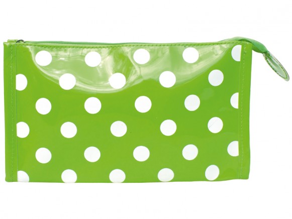 JaBaDaBaDo cosmetic bag in green with dots