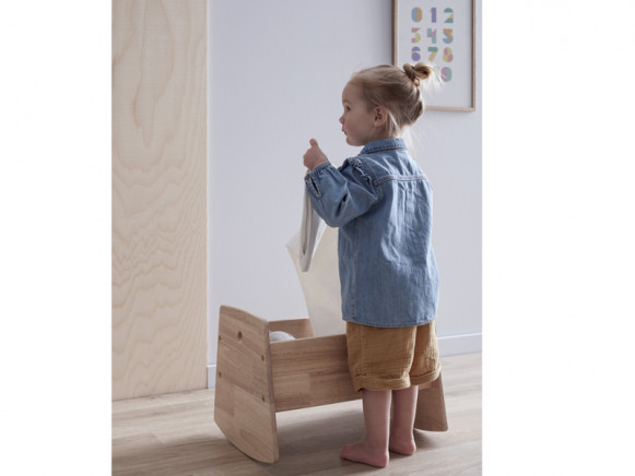 Kids Concept Doll Cradle natural wood