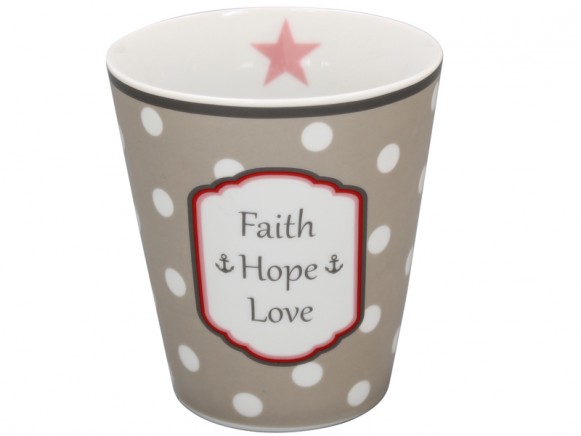 Krasilnikoff Happy Mug Faith Hope Love