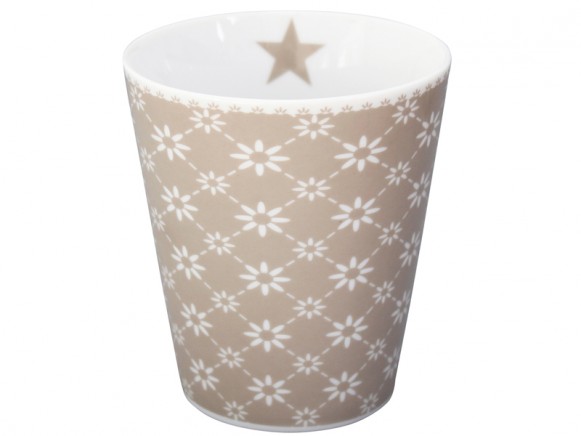 Krasilnikoff Happy Mug Diagonal taupe