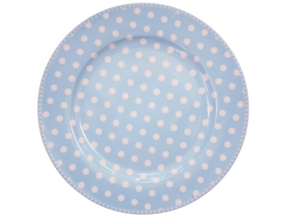 Krasilnikoff dinner plate dots baby blue
