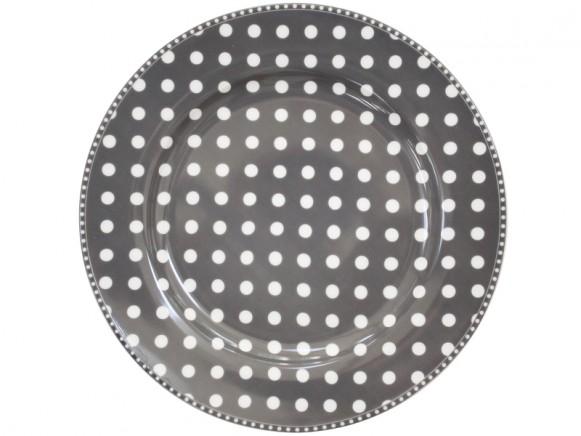 Krasilnikoff dinner plate dots charcoal