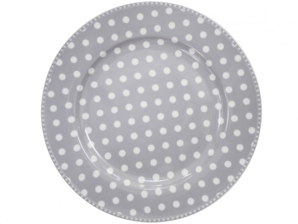 Krasilnikoff dinner plate dots grey