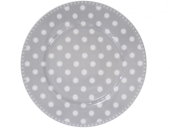 Krasilnikoff dessert plate dots grey
