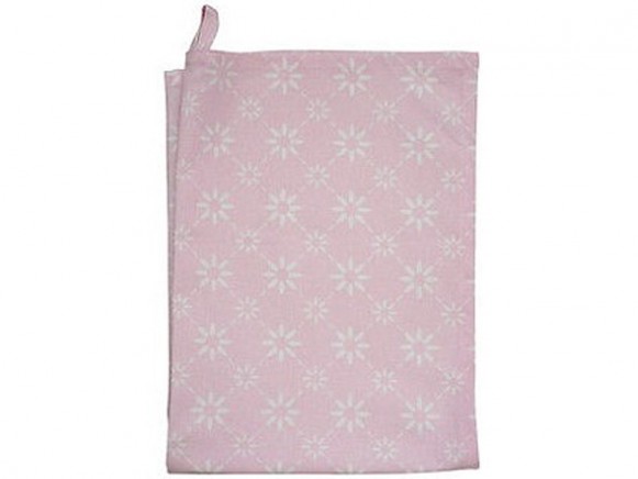 Krasilnikoff tea towel pink with diagonal flower print