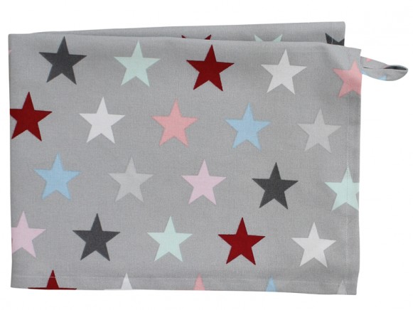 Krasilnikoff tea towel grey stars multicolour