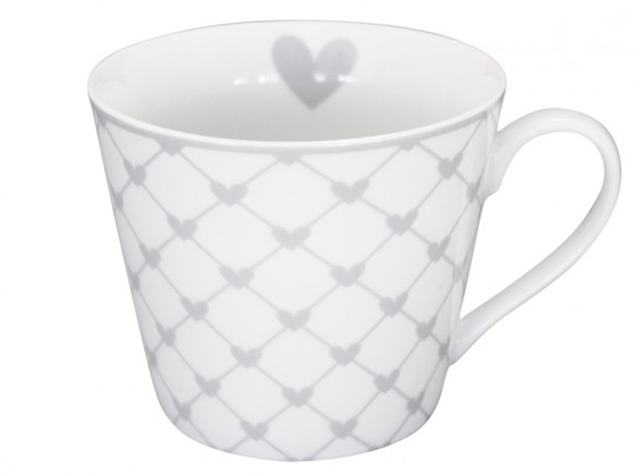 Krasilnikoff Happy Cup Hearts diagonal white