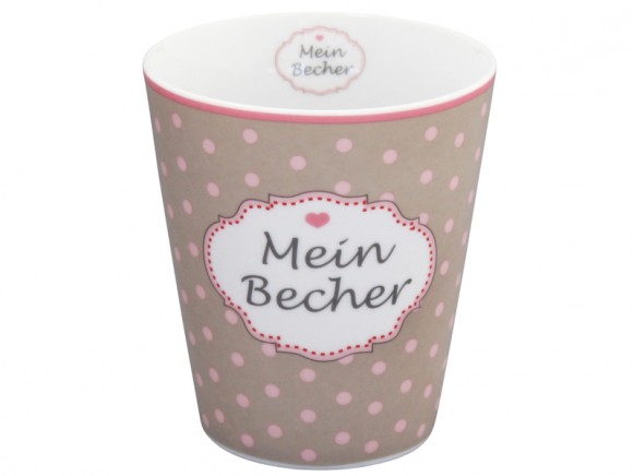 Krasilnikoff Happy Mug Mein Becher taupe