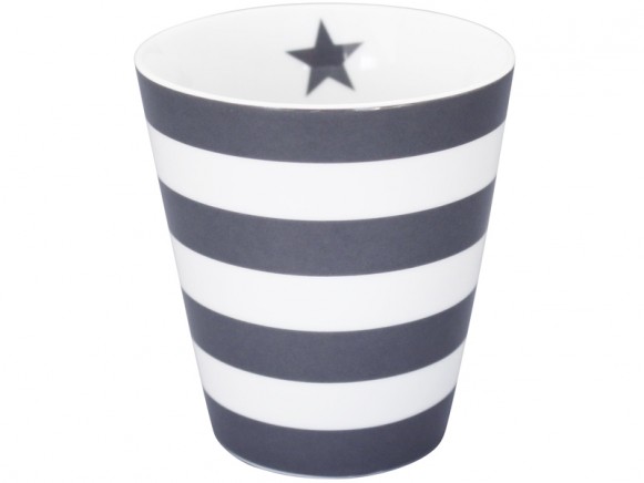 Krasilnikoff Happy Mug Stripes charcoal