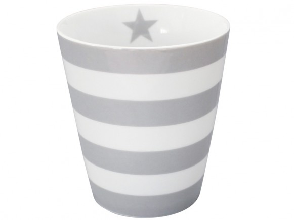 Krasilnikoff Happy Mug Stripes grey