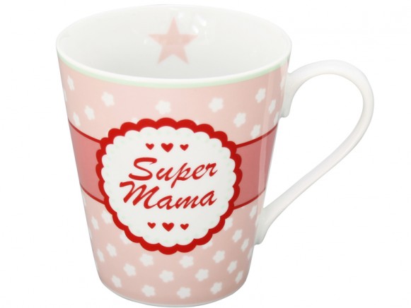 Krasilnikoff Happy Mug Super Mama with handle