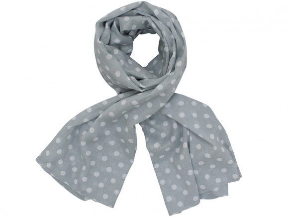 Krasilnikoff scarf grey with white dots