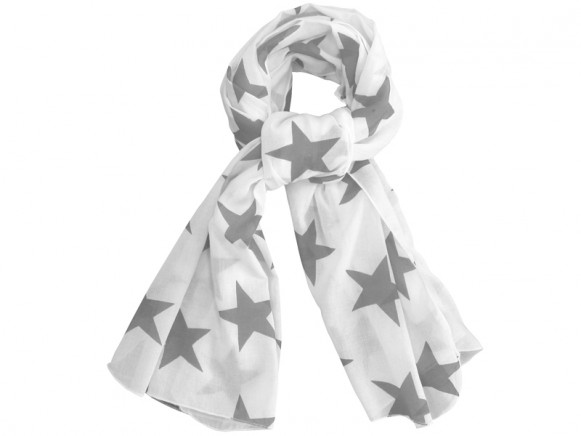 Krasilnikoff scarf white stars charcoal