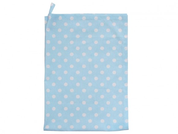 Krasilnikoff tea towel baby blue with white dots 