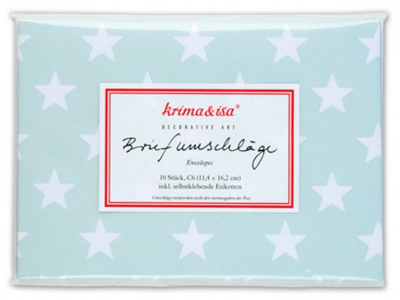 krima & isa envelope set stars turquoise