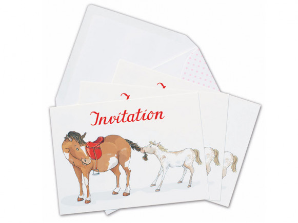 krima & isa postcard set PONY INVITATION english