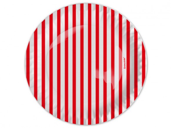 krima & isa paper plates stripes red
