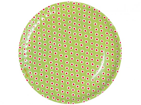 krima & isa paper plates dots green