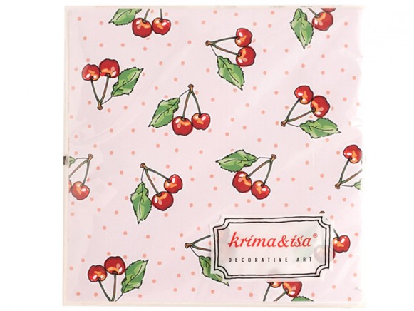 krima & isa paper napkins cherries