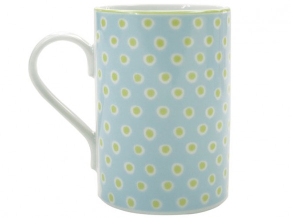 Turquoise Mug with green dots by krima & isa