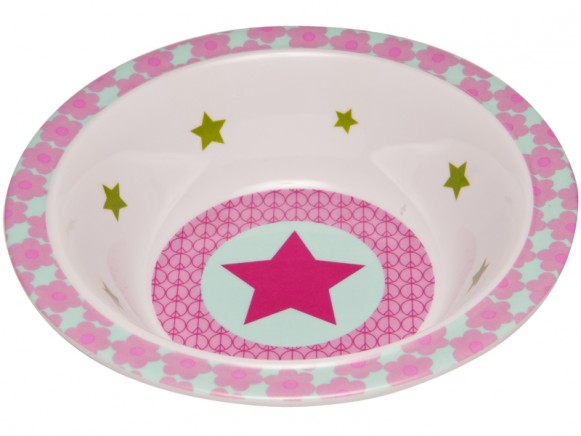 Melamine bowl with star in magenta by Lässig